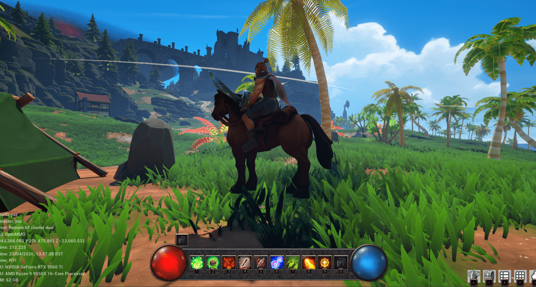 Horse mount in action